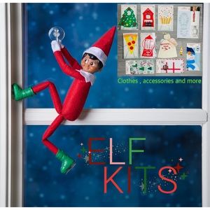 elf santa helper costumes, games, reindeer food bag, baby elf ,Santa proof print